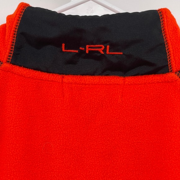 Ralph Lauren Active Fleece Jacket Women's Zip-Up Outerwear Orange Black XL - Picture 5 of 6